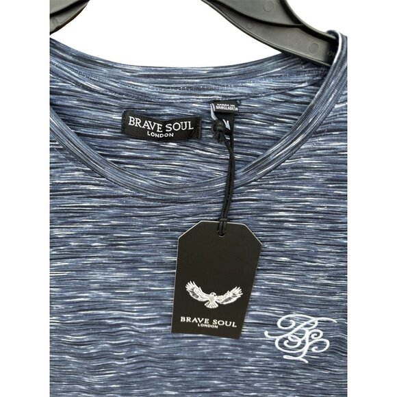 Mens Blue Brave Soul London Short Sleeve Crew Neck T-Shirt Size M - Picture 4 of 6